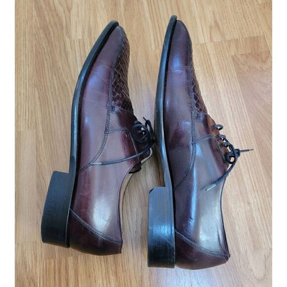 Paul Frederick Men's Woven Leather Oxford 11 - Picture 3 of 9